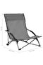 Folding Beach Chairs 2 pcs Grey Fabric - 8