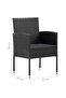Garden Chair | Set of 2 | Black | PE rattan, steel, polyester | Durable - 3