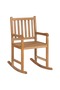 Rocking Chair with Beige Cushion Solid Teak Wood - 7