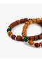 Set of 2 Multicolored Wooden Beaded Bracelets - 3