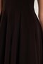 Women's Regular Fit Classic Cut Crew Neck Pleated Mini Brown Dress - 3