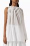 Cotton Silk Asymmetrical Top, White, One Shoulder and Adjustable Summer Top