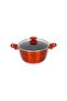 DZN22 Induction Base Ceramic Natural Coating Dutch Oven, 22 cm, Red