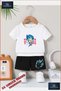 Children's Unisex “Anime Character Blue Shirted“ Custom Printed Crew Neck T-Shirt - Shorts Set