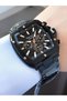 Men's Functions Active Square Case Black Color Metal Cord Wrist Watch