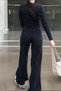 Claire Young Girl Black High Waist Elastane Blended Unlined Wide Leg Jean