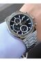 Men's Silver Navy Blue Functions Active Metal Cord Wrist Watch
