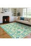 Mosso Green Themed Floral Patterned Woven Base Modern Decorative Carpet Mosso30 - 2