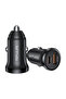 20W Mini Car Charger with PD Type-C & QC3.0 USB-A Fast Charging – Black