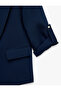 Oversized Blazer Jacket with Shawl Collar, Curly 3/4 Sleeves and Pockets - 7