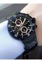 Men's Black Functions Active Metal Cord Wrist Watch