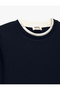 Crew Neck Striped Long Sleeve Basic Sweatshirt - 3