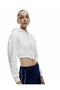 Corset Detailed Zippered Hooded Crop Sweatshirt