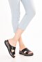 Women's Genuine Leather Stylish Casual Comfortable Slippers ez.2565 Black - 6