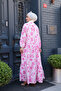 Women's Leafy Abstract Pattern Dress Pink - 5