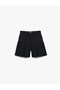 Viscose Blended Pleated Navy Blue Girls' Shorts 6Wkg40009Aw