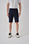 Men's Summer Shorts Navy Blue Print Detailed Comfortable Fit - 4