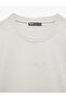 Short Sleeve Crew Neck Regular Fit Cotton Minimal Printed T-Shirt - 7