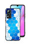 غطاء حماية لهاتف Infinix Note 11 بنمط شبكة أيقونات سداسية الأضلاع