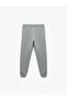 Cotton Ribbed Basic Sweatpants with Lace-Up Waist and Pocket Detail - 2