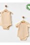 Baby Organic Cotton Sleeveless Snap Fastener Double Body Set - 2