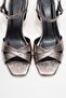 Melin Platinum Patterned Cross Strap Women's Heeled Shoes - 2