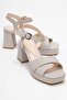 Lisbon Gold Glitter Cross Strap Women's Platform Heeled Shoes