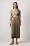 PLEATED SATIN DRESS - 2