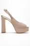 Glora Gold Glitter Women's Platform Heeled Evening Dress Shoes - 6