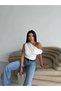 Women's White Side Draped Boat Neck Sandy Blouse Hzl25S-Fry123201 - 3