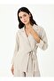 Side Tie Detail Jacket and Trousers Two-Piece Set - Beige - - 3