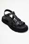 Melvin Black Genuine Leather Women's Sandals - 3