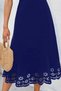 New Season Women's Sleeveless Hem Laser Cut Floral Pattern Midi Length Imported Crepe Dress - 4
