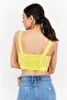 Women Square Neck Sleeveless Textured Top, Yellow - 3
