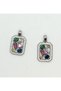 Rainbow Colored Stones and Zircon Mixed Stone Pendant, 22X12 mm – DIY Necklace Accessory - 3
