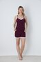 Women's Lace Detail Polka Dot Pattern Rope Strap Shorts Set |   Plum 50115-398