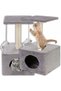 Cat play set, with scratching post, hidden, platform, 62cm, gray - 2