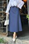 Belt Detailed Flared Skirt Light Blue