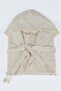 Hooded 100% Cotton Peshtemal Bathrobe - Bohemian Design with Tassels - 3