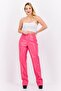 Women Regular Fit Wide Leg Plain Pants, Hot Pink - 3
