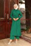 Long Suit with Slit Detail Green - 4