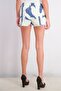Women Woven Denim Shorts, White and Blue - 3