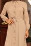 Slit Detailed Long Suit Mink - 5