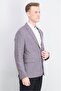 Men Regular Fit 2 Buttoned Long Sleeve Plaid Blazer, Grey - 2