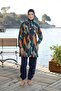 Plain Sleeve Leg Elastic Zipper Fully Closed Hijab Swimsuit - 4
