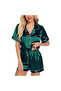 Satin Silk Women's Pajama Set - 2-Piece Summer Sleepwear, Button-Down Top and Shorts - 7