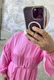 Layered Long Dress with Tie Waist 8850 - Pink - 7