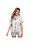 Satin Silk Women's Pajama Set - 2-Piece Summer Sleepwear, Button-Down Top and Shorts - 3