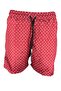 Burgundy Patterned Mesh Zipper Pocket Swim Shorts