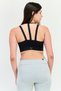 Women Brand Logo Lightly Padded Sports Bra, Black - 3